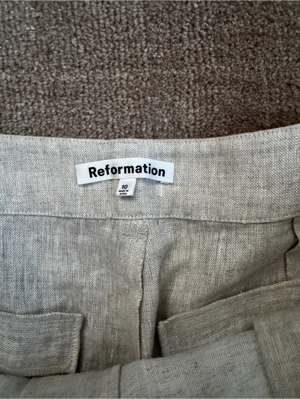 Reformation Alex Linen Mid Rise Pant